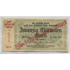 ALEMANIA 1923 ESTADO DE BADEN  20,000,000 MARCOS BILLETE EN BUEN ESTADO